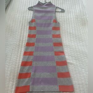 High neck knit purple and orange Anthropologie dress